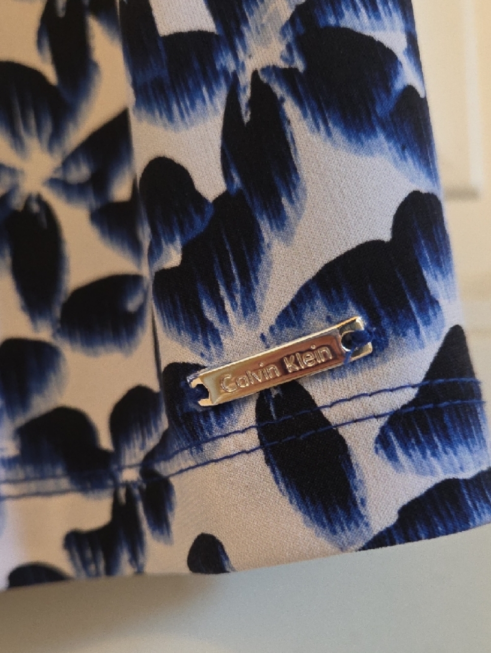 Calvin Klein Blue and White Floral Sleeveless Printed Camisole - Picture 7 of 7